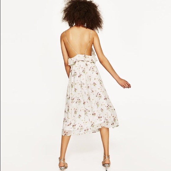 Zara Stunning Sequin Floral Ruffle Flounce Dress - Picture 7 of 7